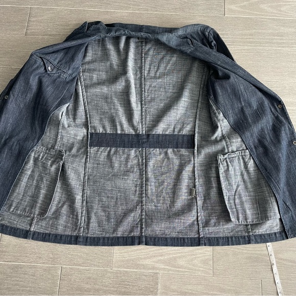 John Varvatos Blue Denim Chambray Blazer Jacket Sport Coat Made in Italy Size 50 - Picture 9 of 16